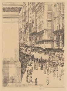 Pátá avenue, poledne od Childe Frederick Hassam