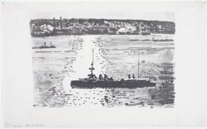 Francouzský křižník (litho) od Childe Frederick Hassam