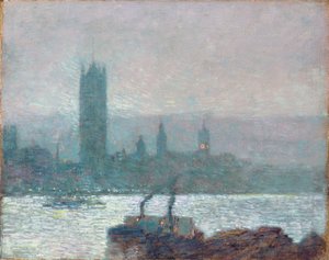 Sněmovny parlamentu, podvečer od Childe Frederick Hassam