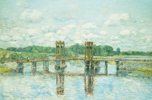 Mýtný most, New Hampshire, poblíž Exeteru od Childe Frederick Hassam