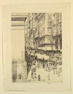 Pátá avenue, poledne od Childe Hassam