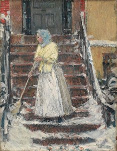 Zametání sněhu, 90. léta 19. století. od Childe Hassam