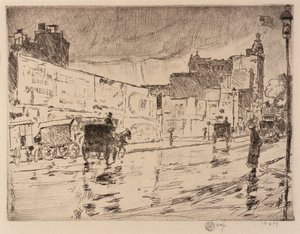 Billboardy, New York od Childe Hassam