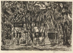 Dům lva Gardnera, Easthampton od Childe Hassam