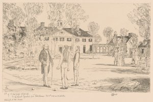 Washington na Mt. Vernon od Childe Hassam