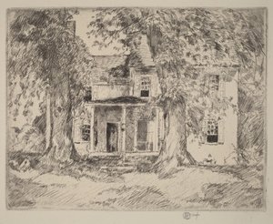 Washingtonovo velitelství poblíž Valley Forge od Childe Hassam