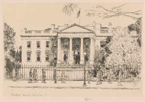 Bílý dům, Washington, 1925 od Childe Hassam