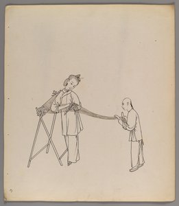 Album samostatných listů: Pěstování a výroba hedvábí (inkoust na papíře) (viz také 499288-303) od Chinese School