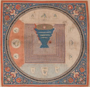 Kosmologická mandala s horou Meru od Chinese School