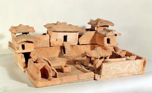 Pohřební model farmy, z Thanh Hoa, Vietnam (terakota)
