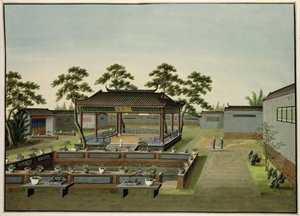 Garden Scene, cca 1820-40 (wc na papíře) od Chinese School
