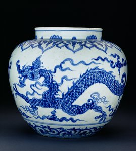 Kulovitá nádoba malovaná drakem (porcelán) (viz 176593)