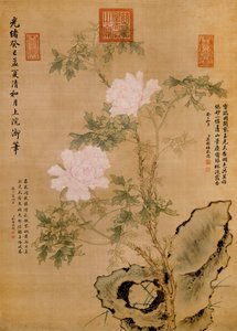 Pivoňky a skála, 1893 od Chinese School