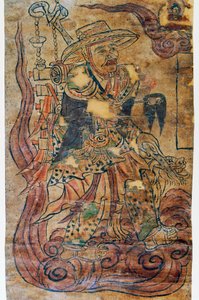 Poutnický mnich, miniatura, Dunhuang, čínská civilizace, 9. století od Chinese School