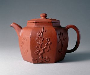 Šestihranná čajová konvice Yixing, čínská, konec 17. století (kamenina)
