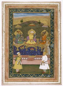 Císaři Akbar, Jahangir a Shah Jahan se svými ministry a princem Darou Shikohem, kolem 1630-40 od Chitarman