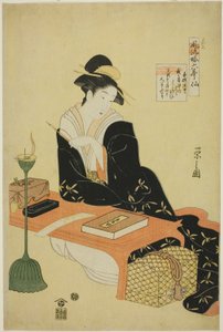 Elegantní parodie na šest poetických nesmrtelných (Furyu yatsushi rokkasen): The Priest Kisen od Chobunsai Eishi