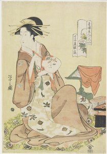Hinazuru z Cho_jiya House, c. 1794-1795 od Chobunsai Eishi