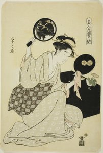 Takashima, ze série "Sbírka květinových tváří krás (Bijin kagan shu)" od Chobunsai Eishi