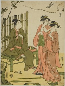 Čtvrtý měsíc (Shigatsu), ze série "Dvanáct měsíců (Juni toki)" od Chobunsai Eishi