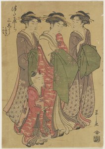 Tři kurtizány z domu Tsuataya, 1787-1798 od Chobunsai Eishi