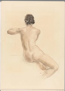 Sedící nahá žena od Chris van der Hoef (signed by artist)