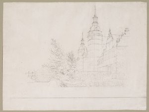 Zámek Frederiksborg. Party v Møntbroen od Christen Købke
