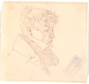 Čtoucí mladý muž, umělcův nejstarší bratr, pastor Carl Adolf Købke (1804-1840) ? od Christen Købke