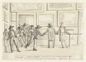 Návštěvníci na výstavě umění v Amsterdamu v roce 1808