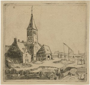 vesnický kostel od Christiaan Friedrich Ruppe