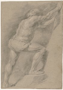 Studie nahého muže se zvednutou nohou od Christiaen Gillisz. van Couwenberg (attributed to)