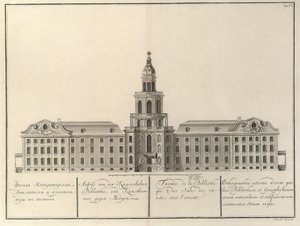 Císařská knihovna a Kunstkammer Z: Budova Císařské akademie věd, 1741 od Christian Albrecht Wortmann