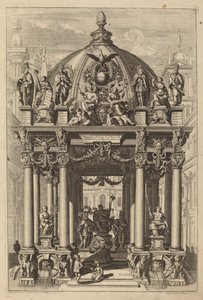 Vítězný oblouk pro Lotaria II od Christian Engelbrecht and Johann Andreas Pfeffel, after Peter Schubert von Ehrenberg