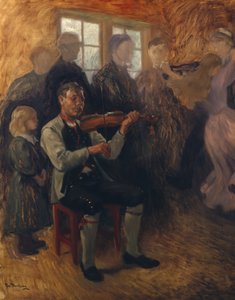 A Numedals houslista (studie) (olej na plátně) od Christian Eriksen Skredsvig