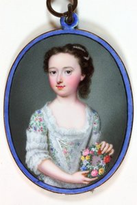Lady Elizabeth Cavendish Bentinck, později vikomtesa Weymouth a markýza z Bath (smalt)