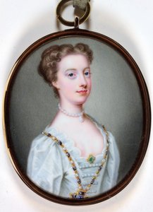 Lady Margaret Cavendish Holles Harley (smalt) od Christian Friedrich Zincke