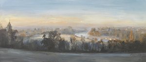 Modré nedělní zimní ráno - Richmond Hill, 2013 (olej na plátně) od Christian Furr