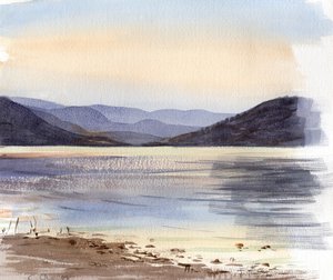 Jezero Salagou (akvarel) od Christian Furr