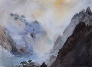 Kouzelná hora, 2015 (akvarel na papíře) od Christian Furr