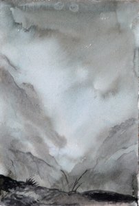 Zamlžené údolí, 2015 (akvarel na papíře) od Christian Furr