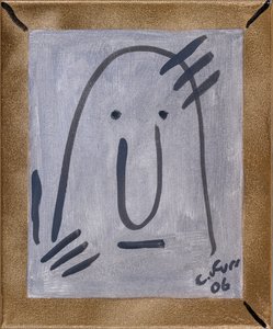 Připomínka mé vlastní existence II 2006 (olej a zlatý sprej na plátně) od Christian Furr