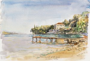 Durrelův bílý dům, 2020 (akvarel na akvarelovém papíře) od Christian Furr