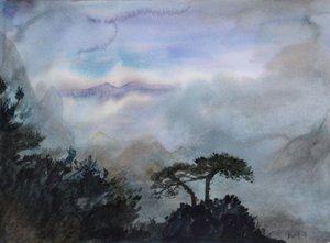 Zářivá hora, 2015 (akvarel na papíře)