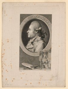 Portrét Daniele Chodoiecki, Frontispis pro „Neue Bibliotheh der sönen Wissenschaften“, Lipsko, Německo, 1780 od Christian Gottlieb Geyser