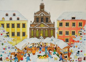 Vánoční trh, 2001 (akvarel na papíře)