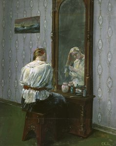 Před zrcadlem (olej na plátně) od Christian Krohg