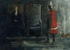 Královna Gunnhild dostává zprávu o smrti Erika Erikssønena od Christian Krohg