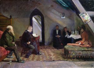 Čtení ve studiu od Christian Krohg