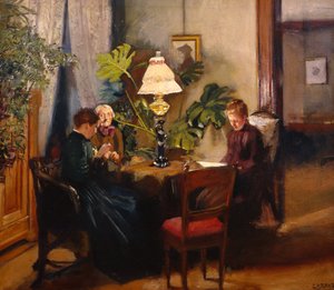 Teta a sestry Helene a Amalie od Christian Krohg