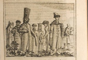 Tradiční oděv Moskovců Ilustrace z Cest k Velkému vévodovi z Muscovy a příbuzným